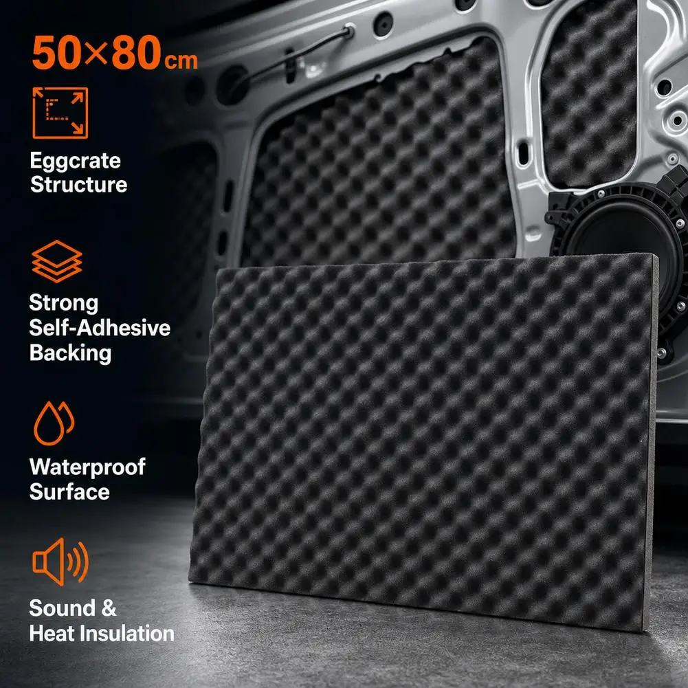 25x80cm Toolbox Wave Sponge High Density Lining Shock Absorbing Noise Reduction Sound Insulation
