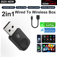 Wireless Carplay Android Auto 2025 Mini Adapter,Plug & Play Fits Cars From 2016 & IPhone IOS 10+ & Android 11+,2 in 1 - K8 MINI
