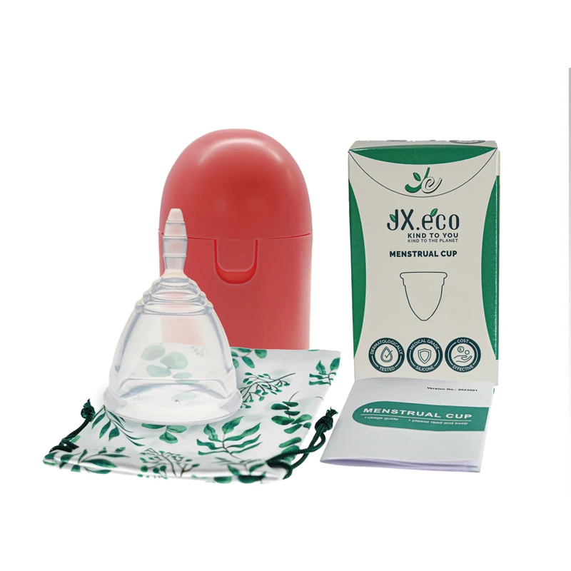 Siliconen Menstruatie Cup Met Case Sterilisatie Kit Draagbare En Herbruikbare Periode Cup Voor Vrouwen Vrouwelijke Hygiëne Producten