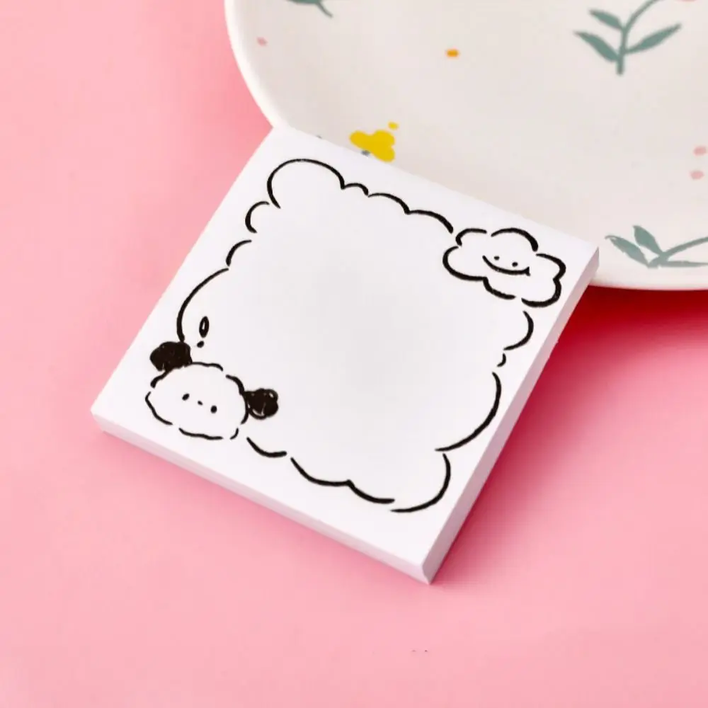 Stationery Cute White Sticky Notes Simple Creative Cartoon Sticky Notes Ins High Appearance Level Message Paper Office Supplies