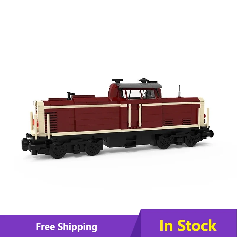 

V100 German Cargo Locomotive Train Building Block Set Retro City Tech Vehicle Car Collection Bricks Toys Kids Birthday Gifts
