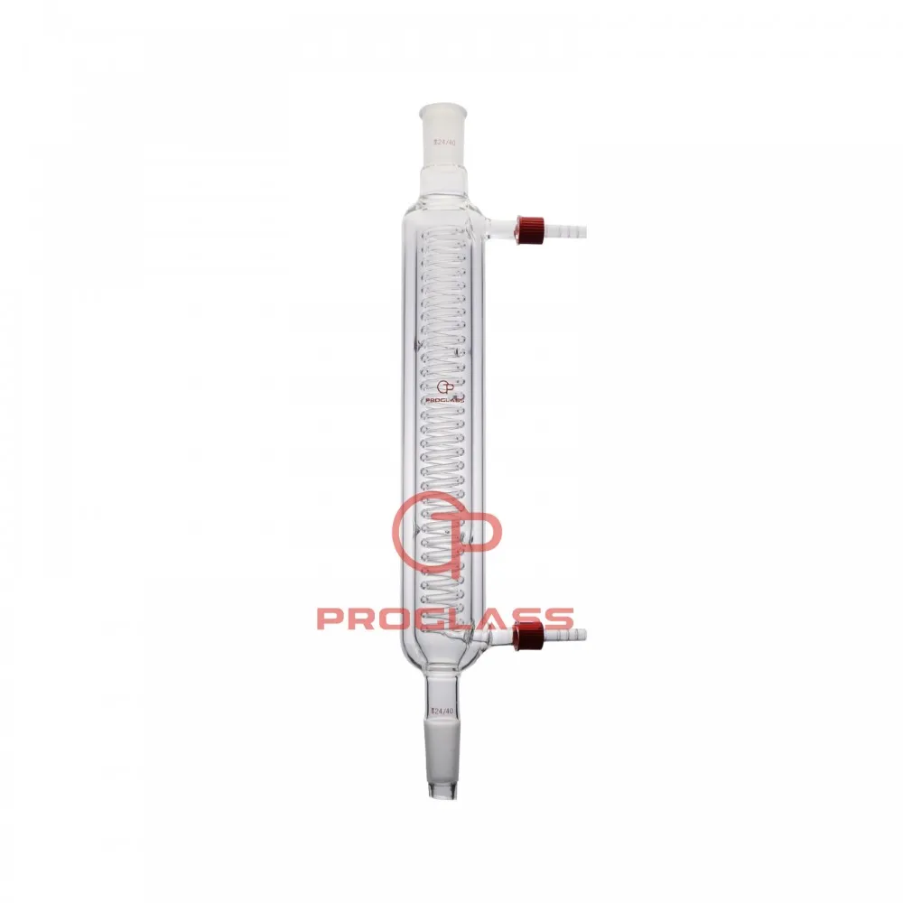 Lab Glass Jacket Graham Condenser With GL14 Removable Connetors