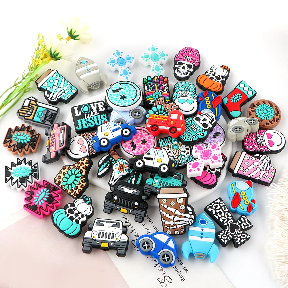 New Focus Silicone Beads Cartoon Spotted flower Animal Set Combination Beads Jewelry DIY Keychain Necklace Bracelet Accessories