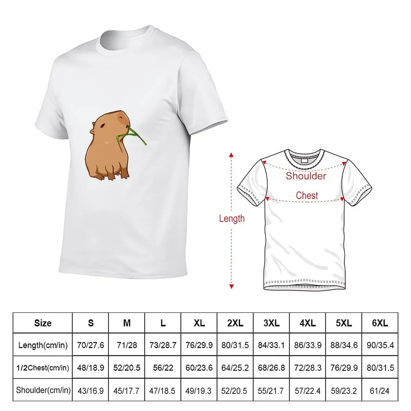 Capybara with a leaf, eat your greens! T-Shirt anime tshirt custom t shirt mens graphic t-shirts pack