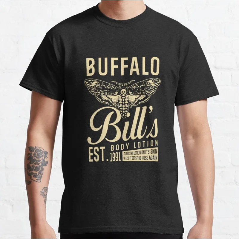 

Buffalo Bills Body Lotion The Silence of the Lambs scary film hannibal serial killer Graphic T Shirts large size tops