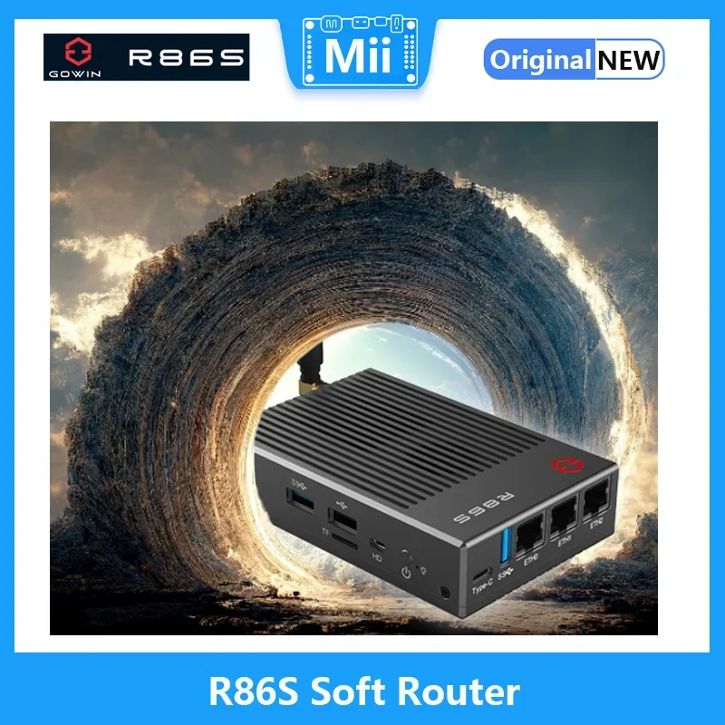 R86s Soft-Routing-Multi-Net-Port, Mini-Host n5105 n6005 8GB/16GB/32GB 10-Gigabit-Glasfaseranschluss 2,5g