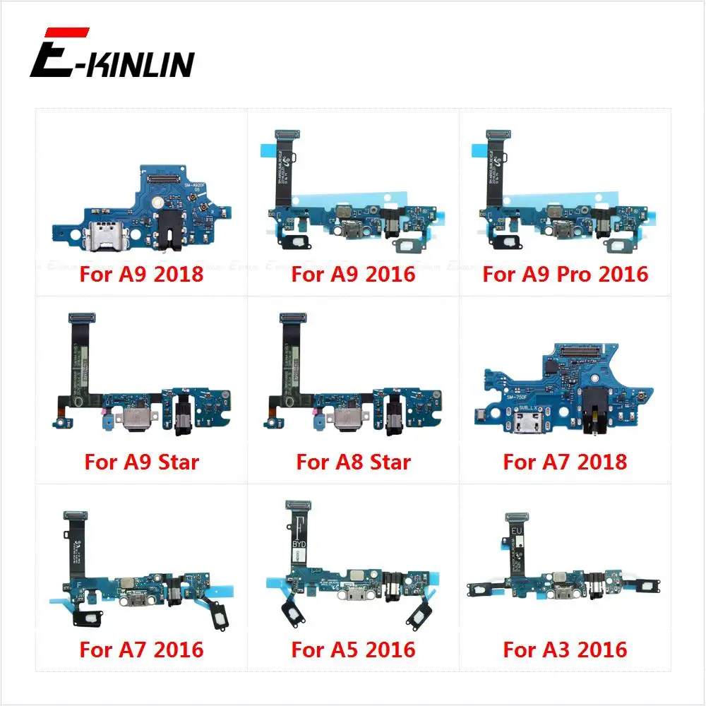 USB Charging Port Dock Plug Connector Charger Board With Mic Flex Cable For Samsung Galaxy A9 Pro A8 Star A7 2018 A5 A3 2016