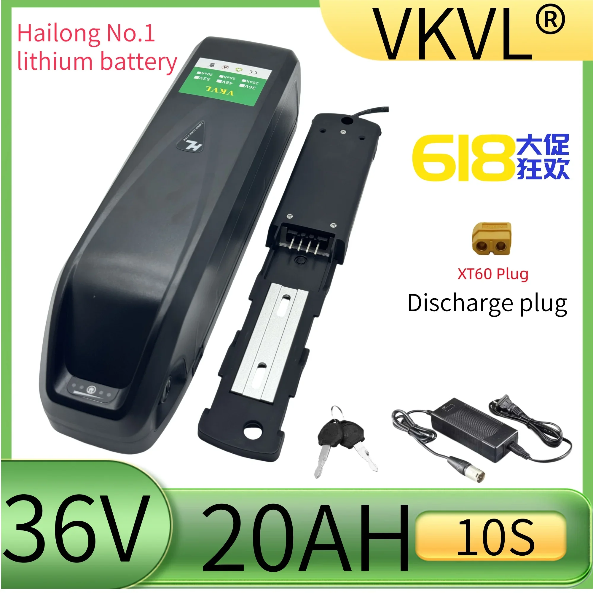 

Air fast transportation，New Full Capacity Power，18650 Hailong Battery，36V20AH Lithium Battery Pack，Suitable for 250-3000W