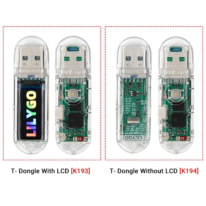 LILYGO TTGO T-Dongle-S3 ESP32-S3 WiFi Bluetooth Module 0.96 Inch IPS LCD Display 16MB Flash TF Card Development Boards and Kits