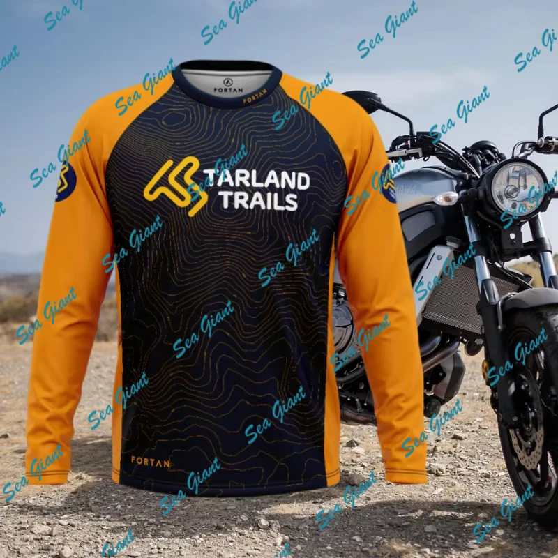 

Джерси для автоспорта, мужская и женская одежда, Tarland Trails, велосипедный мотоциклетный трикотаж, дышащие быстросохнущие повседневные топы большого размера