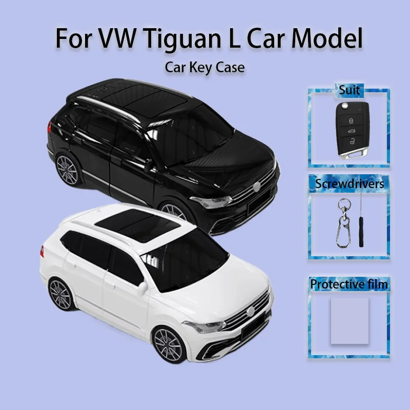 For VW Tiguan L Car Model Key Case Cover Car Model Remote Protective Case Key Holder Creative Buckle Surprise Gift Accessories