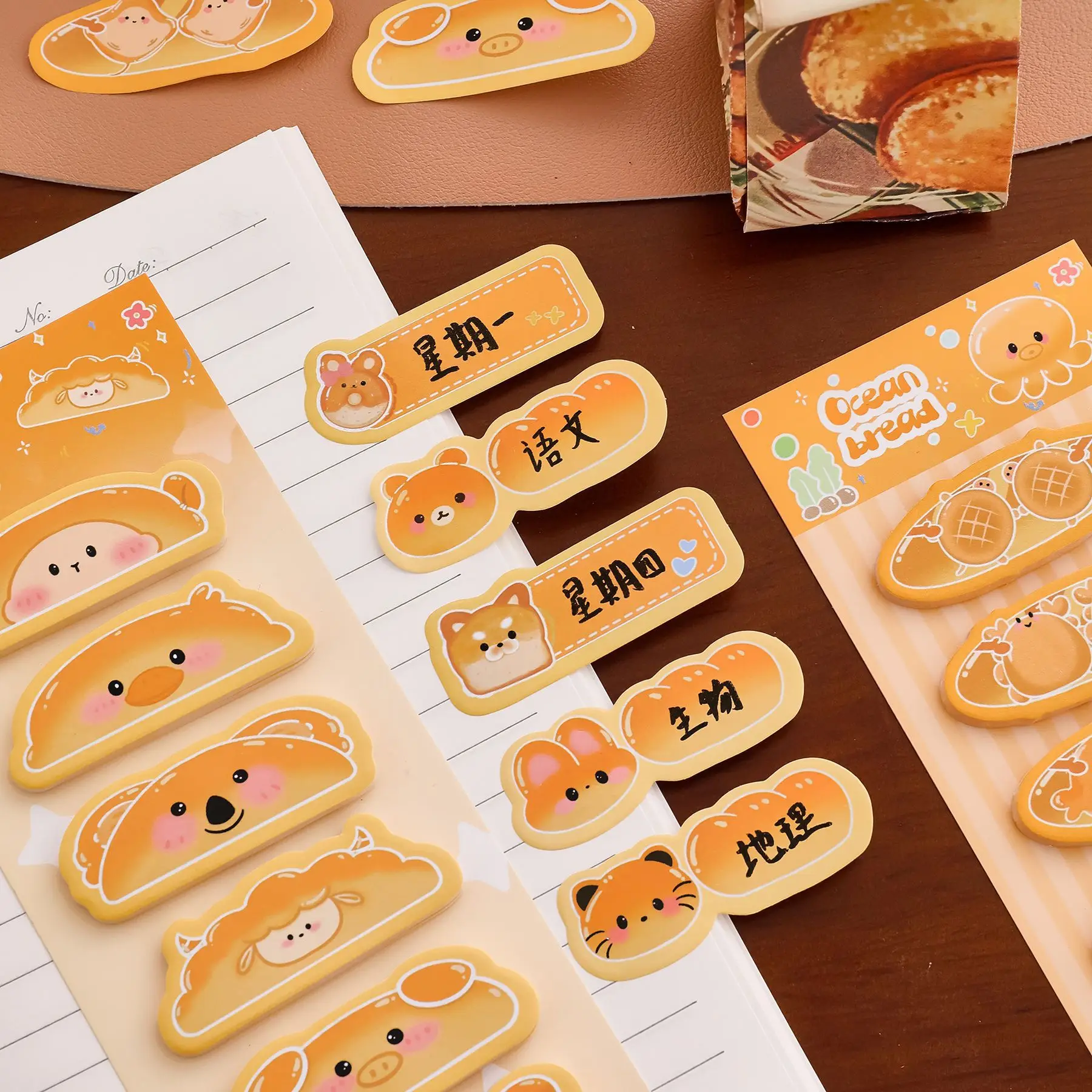 베이킹 음식 스티키 노트 인덱스 탭 페이지 마킹 90매 분류 메모 패드 학습 플래너 학생용 책 액세서리