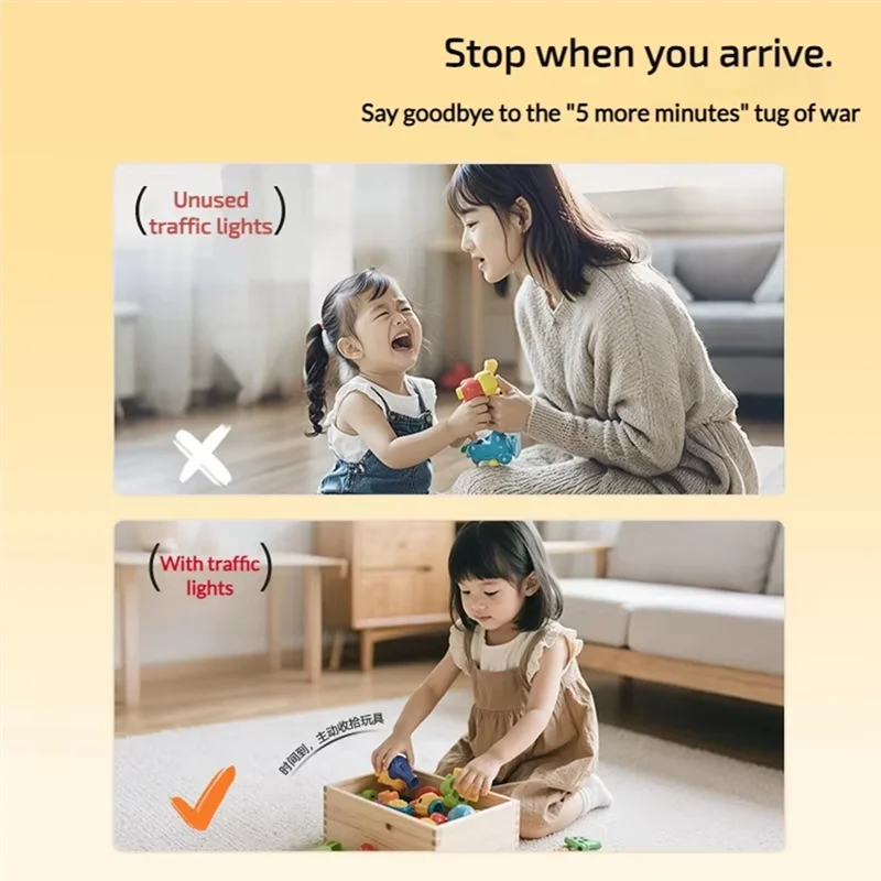 

SUNRI-Traffic Light Timer, детский образовательный таймер для учебы, инструмент для управления двойным режимом, таймер обратного отсчета для классной школы, белый цвет