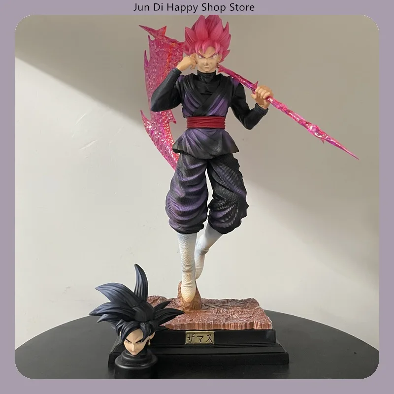

35 см Фигурка Гоку Блэк Розе Замасу 2-в-1 с скульптурной головой, стоящая поза, аниме-модель, статуэтка, украшение для рабочего стола, коллекционный предмет