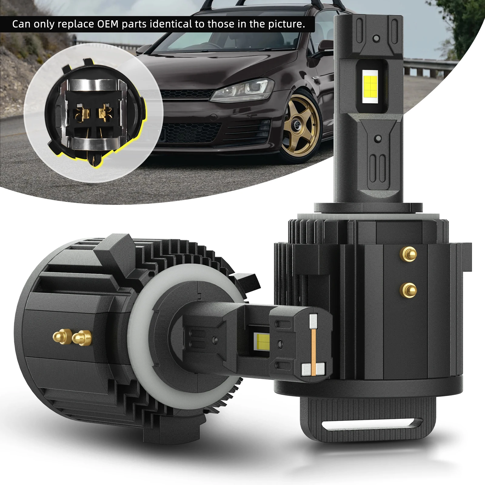 BEVINSEE H7 LED Headlight Bulbs CANBUS 100W 10000LM 6000K White Plug&Play LED Lamps for VW Golf GTI Passat Tiguan Polo T-Roc 12V