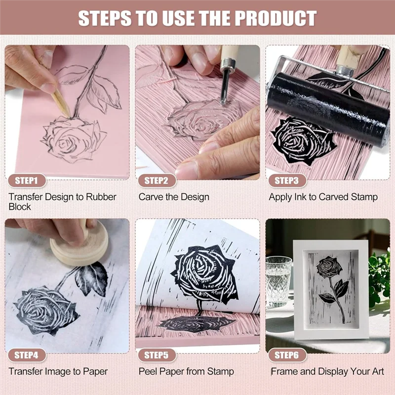 

【Hot Cake】Linoleum Blocks Forprintmaking Supplies Block Printing Kit Forstamp Carving, Fordiy Crafts