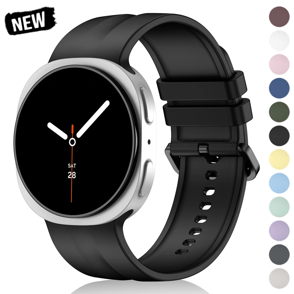 Nahtloses Silikonarmband für Samsung Galaxy Watch 9 8 40mm 44mm, Uhrenarmband für Galaxy Watch 8 Classic 46mm, Sport-Ersatzarmbänder