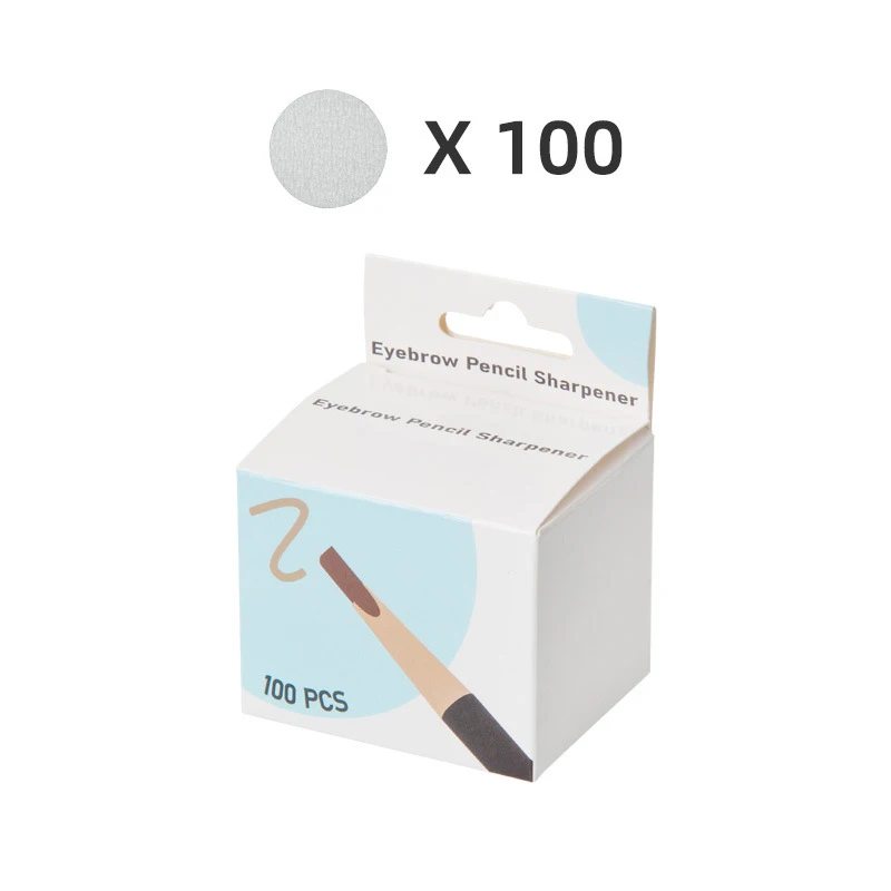 Flat Head 100PCS Eyebrow Pencil Sharpener Sandpaper Polish Microblading Tattoo Supplies For Semi-Permanent Eyebrow Makeup