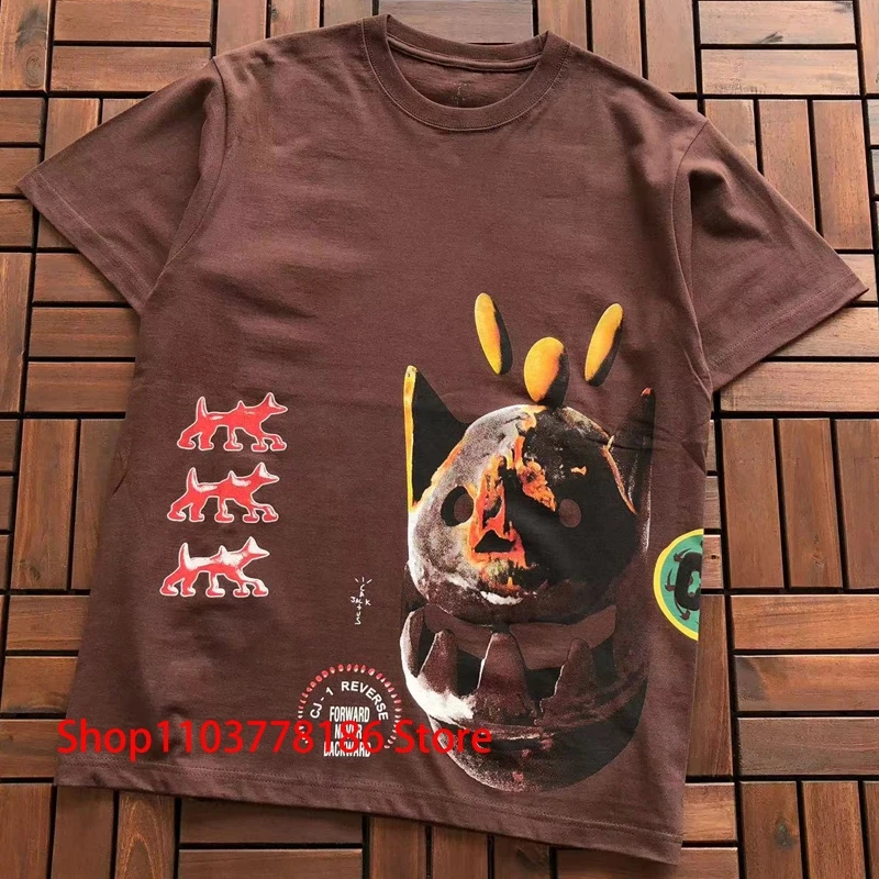 Harajuku Vintage Spoof Fun Graphic Cactus Jack T-shirts Oversized Tops Cotton Short Sleeve Tee Men Clothing One Day Shipped Out