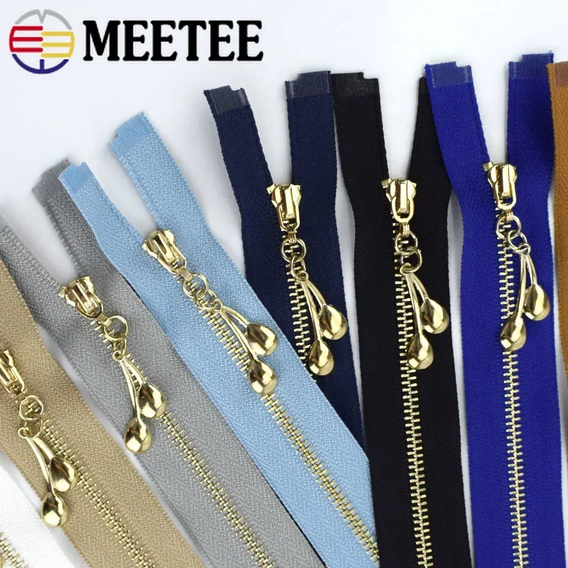 5Pcs Metal Decorative Zipper 3# Sewing Zipper 15-30cm Close-End 40-70cm Open-End Zips Bag Repair Kits DIY Garment Accessories