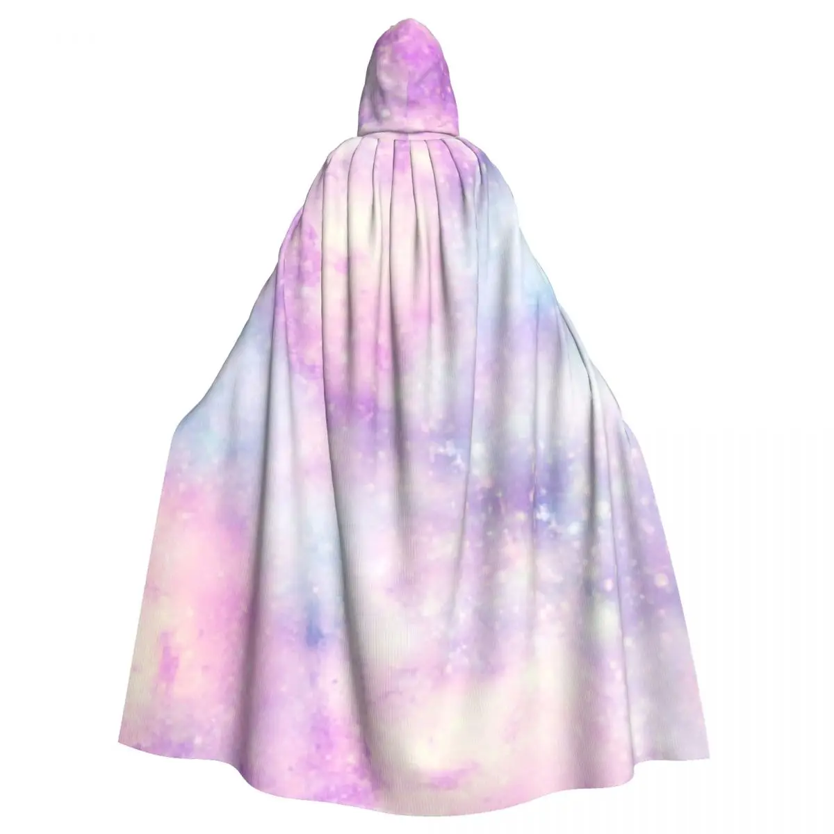 

Adult Cloak Unicorn Colours Galaxy Universe Print Cape Hooded Medieval Costume Witch Wicca Vampire Elf Purim Carnival Party