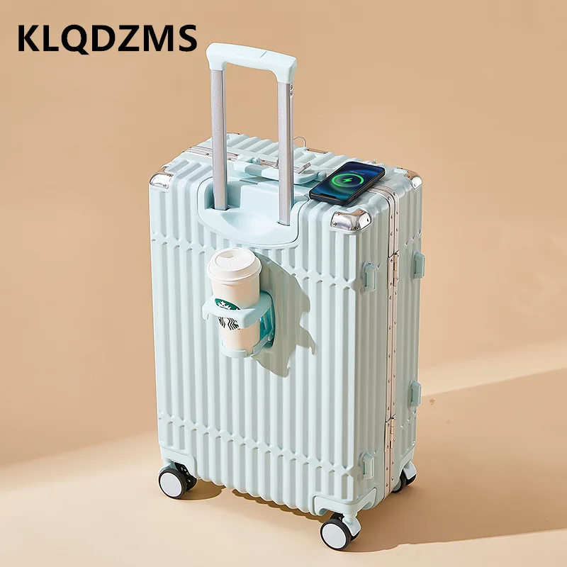 Klqdzms 20 "22" 24 "26 Zoll hochwertiger Koffer Aluminium rahmen Trolley Fall universelles Hochleistungs-Boarding Box Roll gepäck