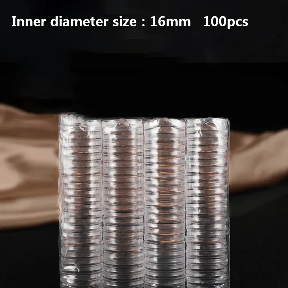 Transparent Plastic Coin Holder Display Capsules Collection Cases Round Ring Protection Boxs Container 16/20/27/28/30mm