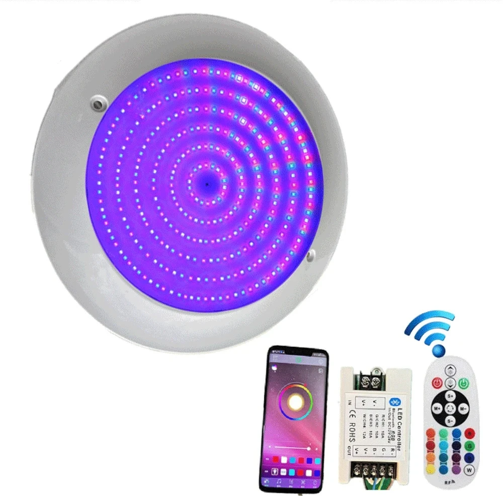 Imagem -06 - Luz Subaquática Led para Piscina Montado na Parede Rgb Bluetooth Controle de Aplicativos Dc12v Balde de Natação Aquário 27w