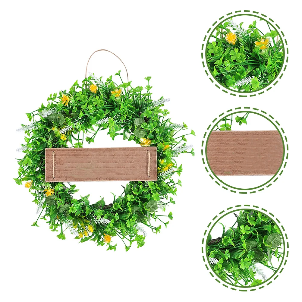 

Artificial Leaf Spring Home Decoration Front Door Welcome Hanging Green Wreath Easter Floral Fake Plant Decor Simulation Garland