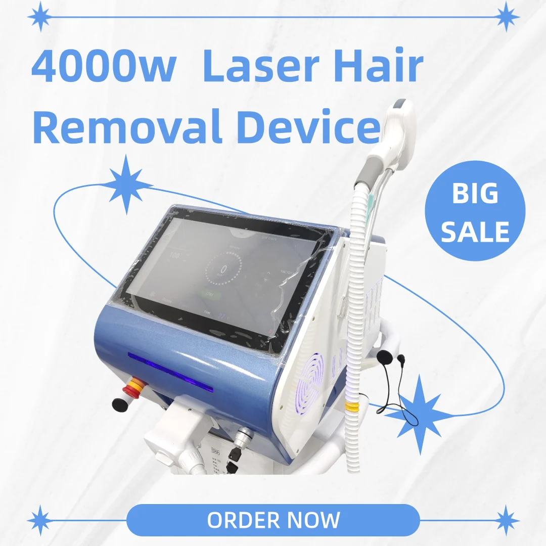 2025 Newest Soprano ICE Platinum Titanium 808nm Diode Diode Hair Removal Machine 755 808 940 1064nm 4 Wavelength 4000w