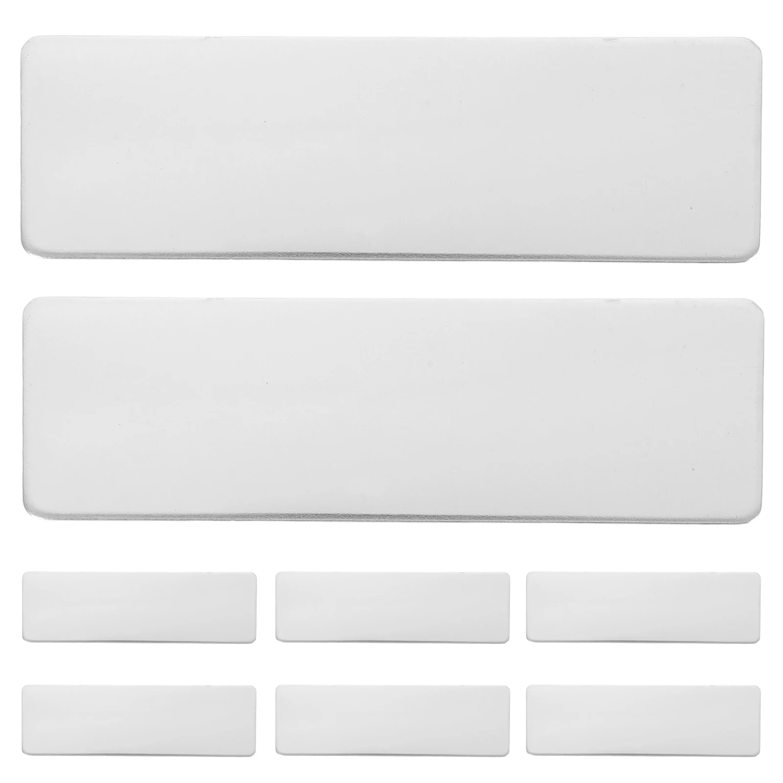 

10pcs Stainless Steel Name Tags Blank Plates for Office Desk Signs Engraving Badges Id Labels Metal Plaques