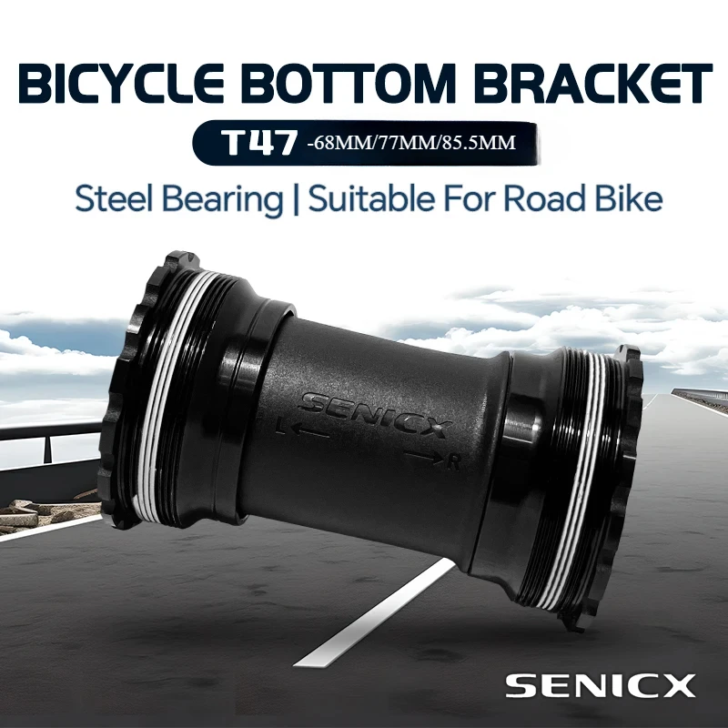 

SENICX Road bicycle threaded bottom bracket axle T47 68MM 77MM 85.5MM ceramic/steel ball version 24MM/DUB axle