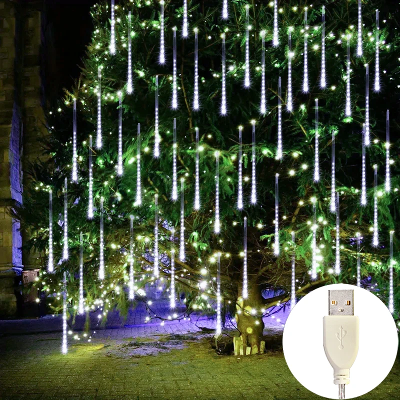 

Valentine's Day 30/50CM USB Plug Fairy Lights LED Meteor Shower Rain Lights for Wedding Party Decorations Ramadan Home Decor