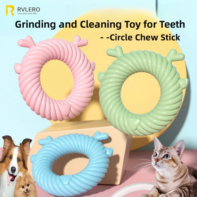 

Dog Tooth Grinding Toy New Deer Doughnut Biting Stick TPR Rubber plaything Cleaning Teeth Pet Puzzle Training Supplies