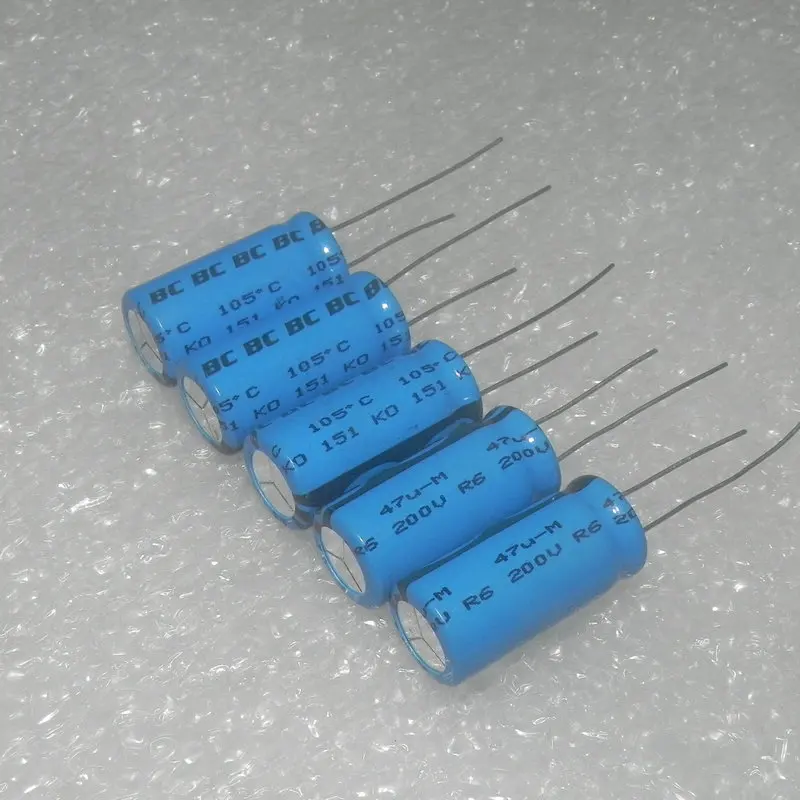 10PCS/LOT  BC 151 200V47UF Fever Filtering Cathode Aluminum Electrolytic Capacitor