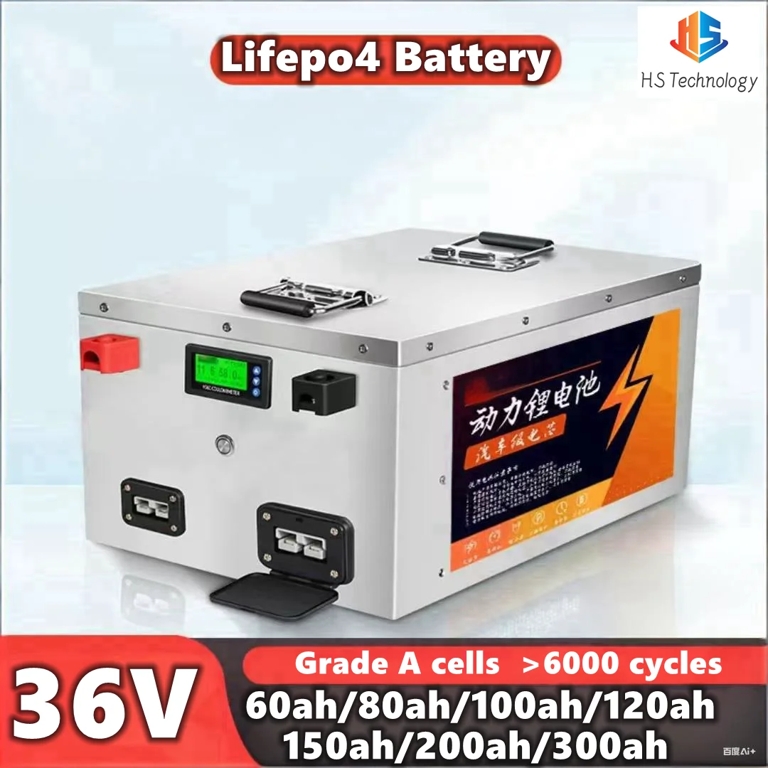 

Lithium Iron Phosphate 36V 60AH 80AH 100AH 120AH 150Ah 200AH 300ah LifePo4 Battery for Golf Cart Outdoor portable power UPS