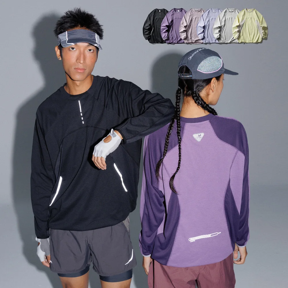 Outdoor Sport Loose Casual Quick Dry Long Sleeve T-shirt Men Women Couple Streetwear T Shirts Tops Running Cycling Tshirt