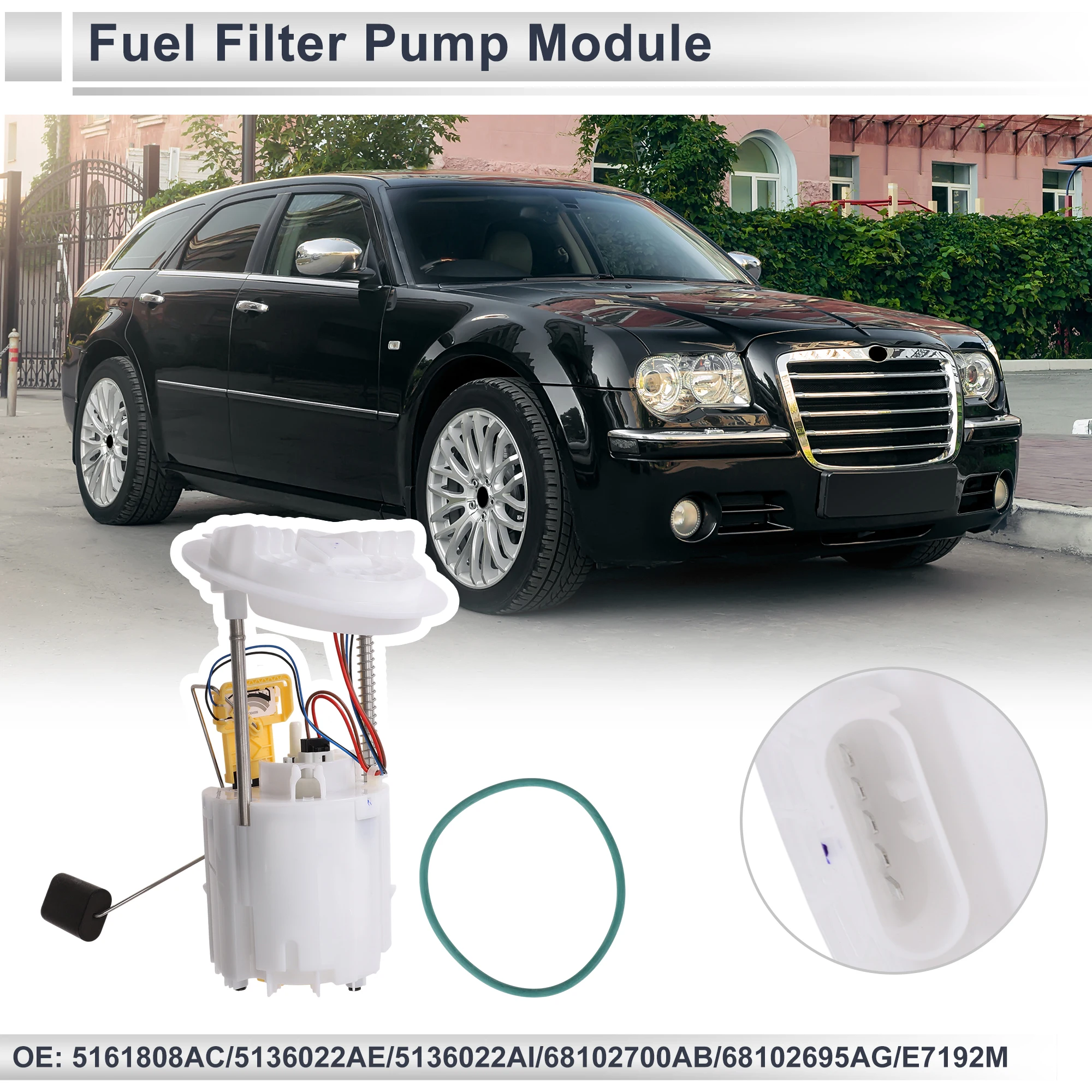 

X Autohaux Electric Fuel Pump Assembly for Chrysler 300 2005-2015 for Dodge Challenger 2008-2015 w/Inlet Strainer No.68102695AG