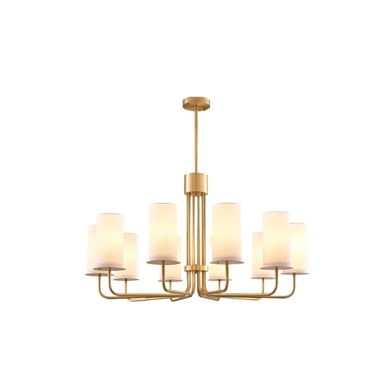 

Italian modern all-copper living room light antique light luxury round dining table master bedroom chandelier