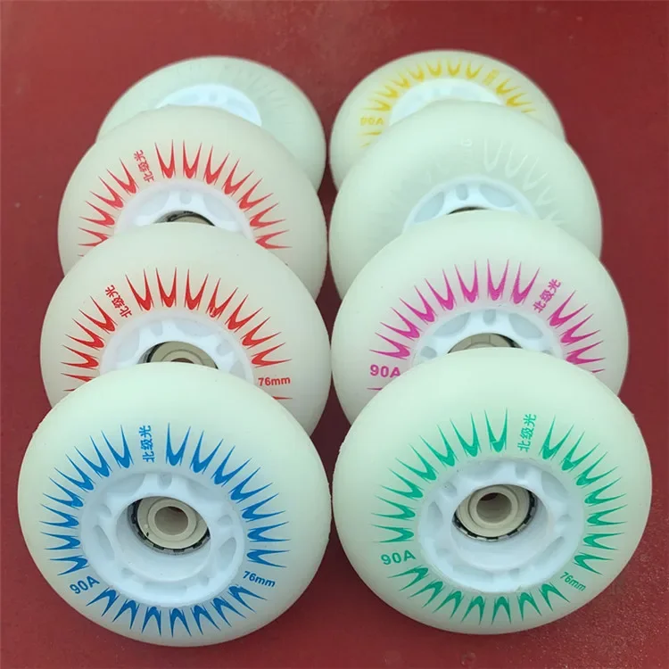 

Glowing wheel roller skates skates flash wheel wheels aurora wear-resistant luminous brake wheel PU luminous flat flower
