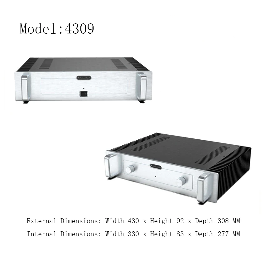 Weiliang Audio 4309 هيكل Preamp من سبائك الألومنيوم بالكامل مع مضخم تبديد الحرارة ثنائي الجانب هيكل مكبر للصوت من الفئة أ