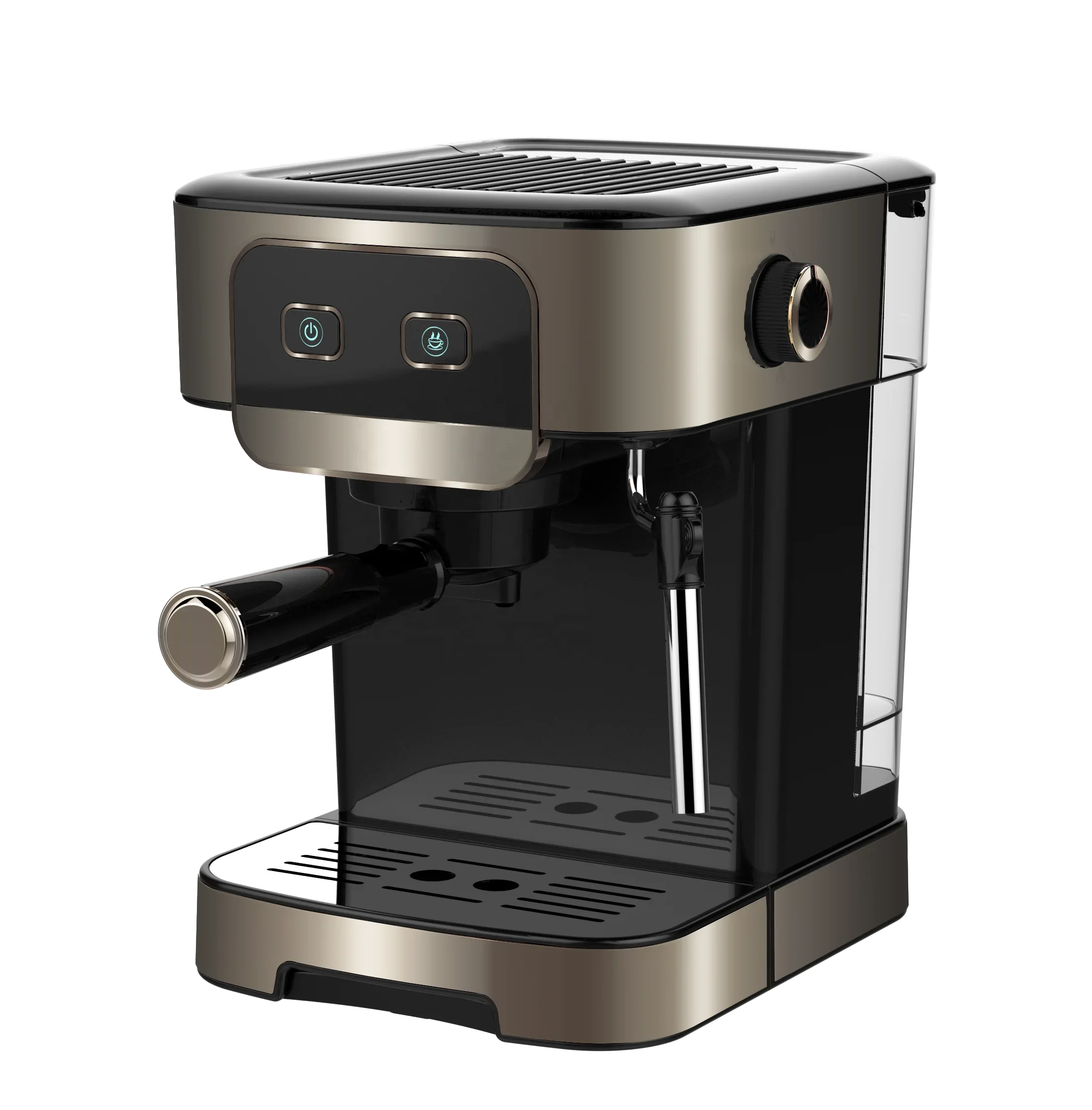 Espresso Coffee Machine With Milk Frother Stainless Steel Decoration Cappuccino Italian Coffee