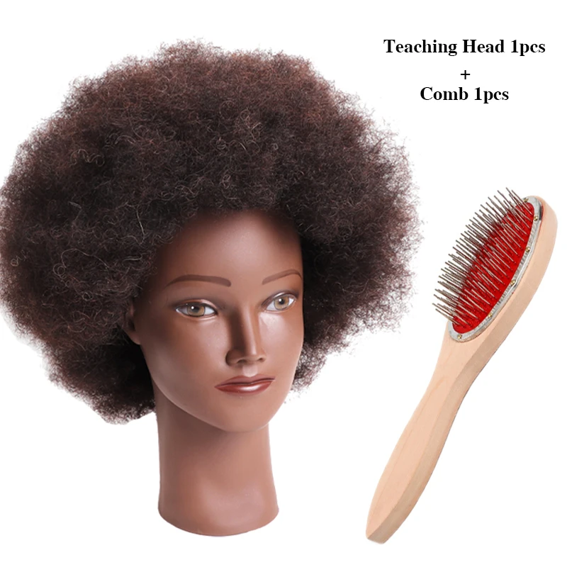 Afro głowa manekina 100% ludzki włos głowa treningowa zestaw stylizacja głowa warkocz włosy głowa lalki do ćwiczenia korzeni i warkoczy