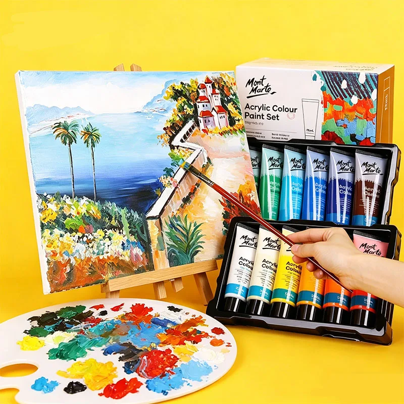 75ml Acrylic Paint 6/8/12/24 Colors Multi Purpose for Artist DIY Painting Canvas Fabric Wood Stone Art Craft Supplies
