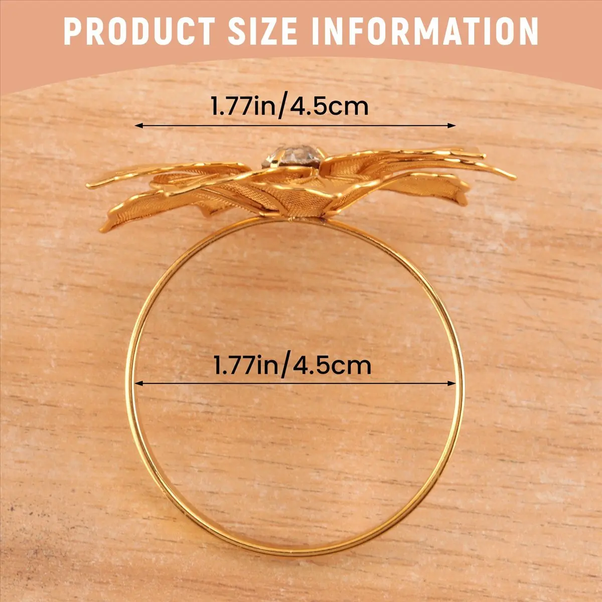 AA77 NEW 6Pack Napkin Rings, Gold Napkin Rings Buckles for Table Decorations, Wedding, Dinner,Party, DIY Decoration,Gold