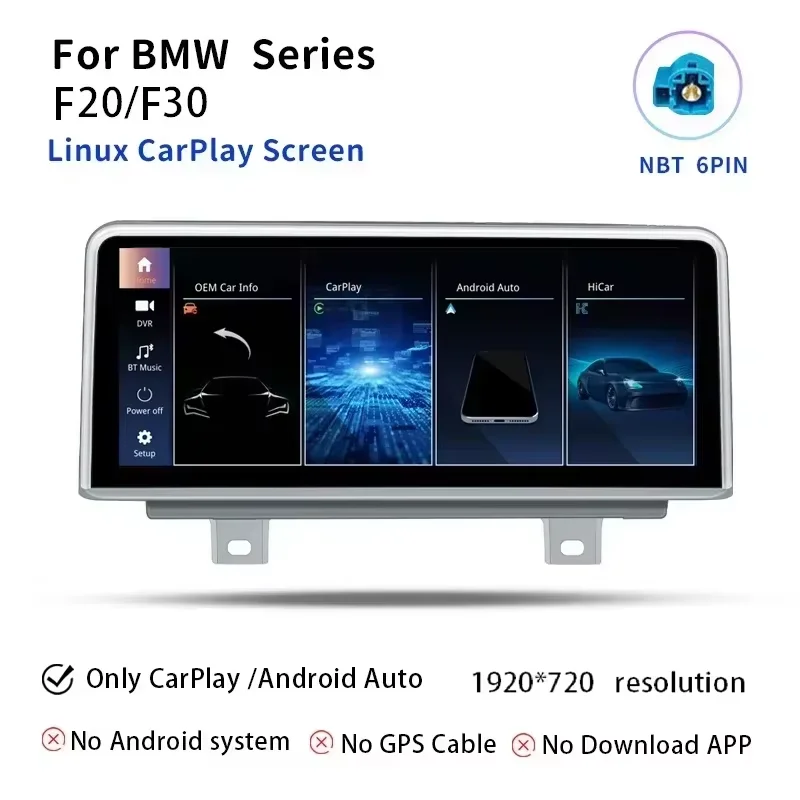10,25 inch Android 14 autoradio voor BMW 1/2/3/4 Serie F20/F21/F22/F30/F31/F33/F34/F36 stereo draadloze CarPlay Bluetooth multimediascherm GPS navigatie