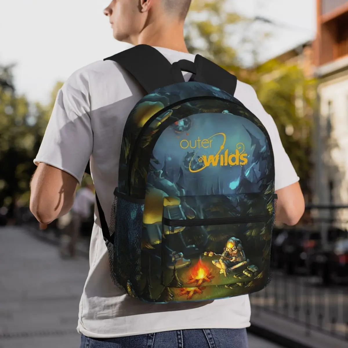 Outer Wilds Camp Backpack Student BookBag Kids School Bag Computer Shoulder Bags for Men Women
