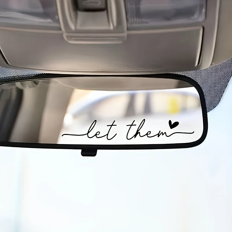 1pc Let Them Self-Love Cursive Heart Vinyl Sticker Waterproof Decal for Car Rearview Mirror & Most Surfaces