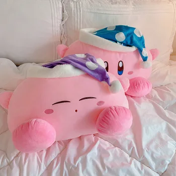 Anime brinquedo de pelúcia dormir kirbyed plushies recheado kirbyed boneca com nightcap estilo japonês travesseiro presente macio para menina rosa