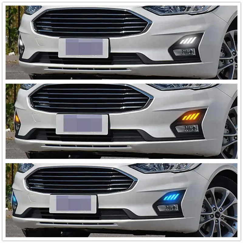 

Светодиодные дневные ходовые огни, аксессуары для Ford Mondeo Fusion 2018-2020, противотуманные фары DRL, указатель поворота